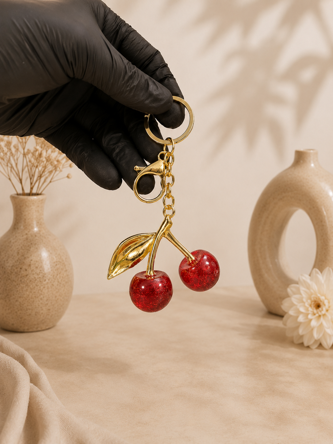Cherry Keychain – Sparkling Luxury Bag Charm