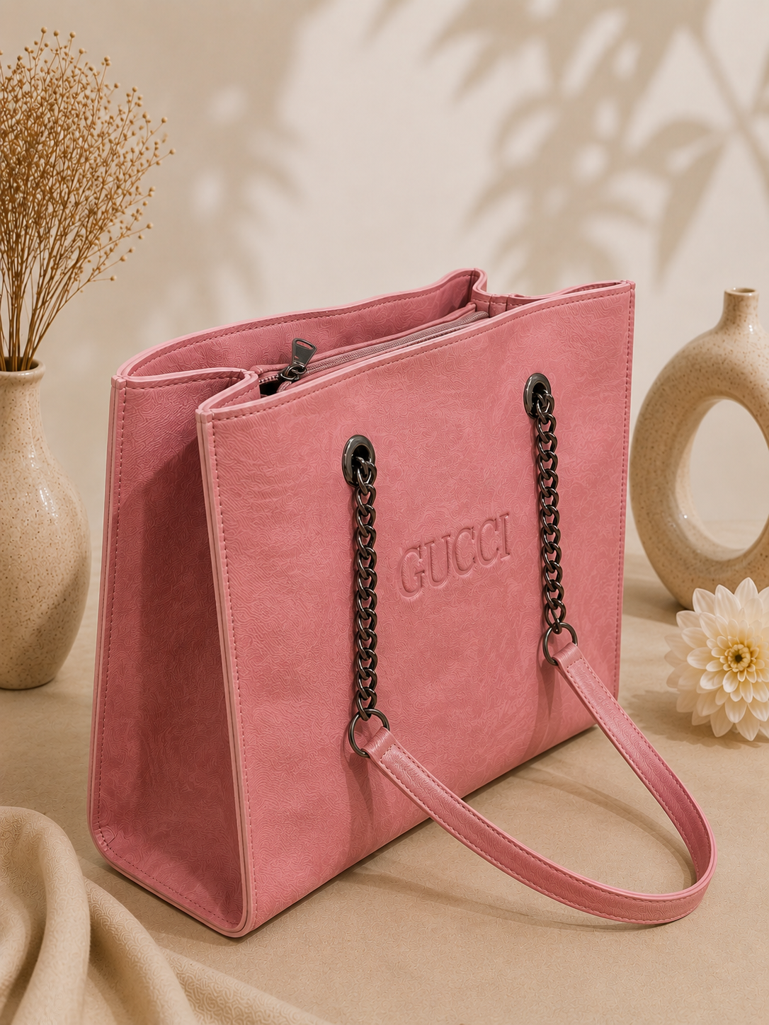 Gucci-Inspired Premium Chain Tote Bag