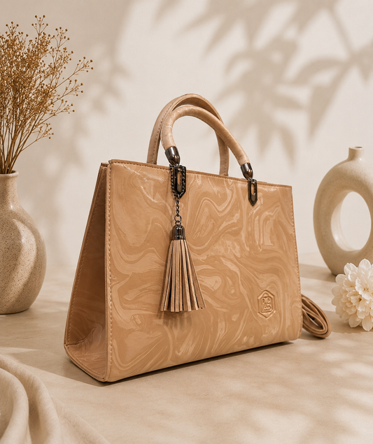 Nazakat Luxury Marble-Print Hand Bag