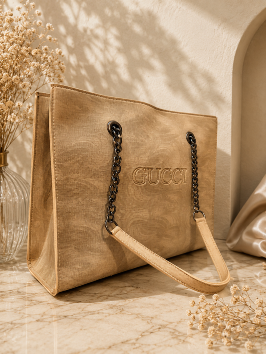 Gucci-Inspired Premium Chain Tote Bag