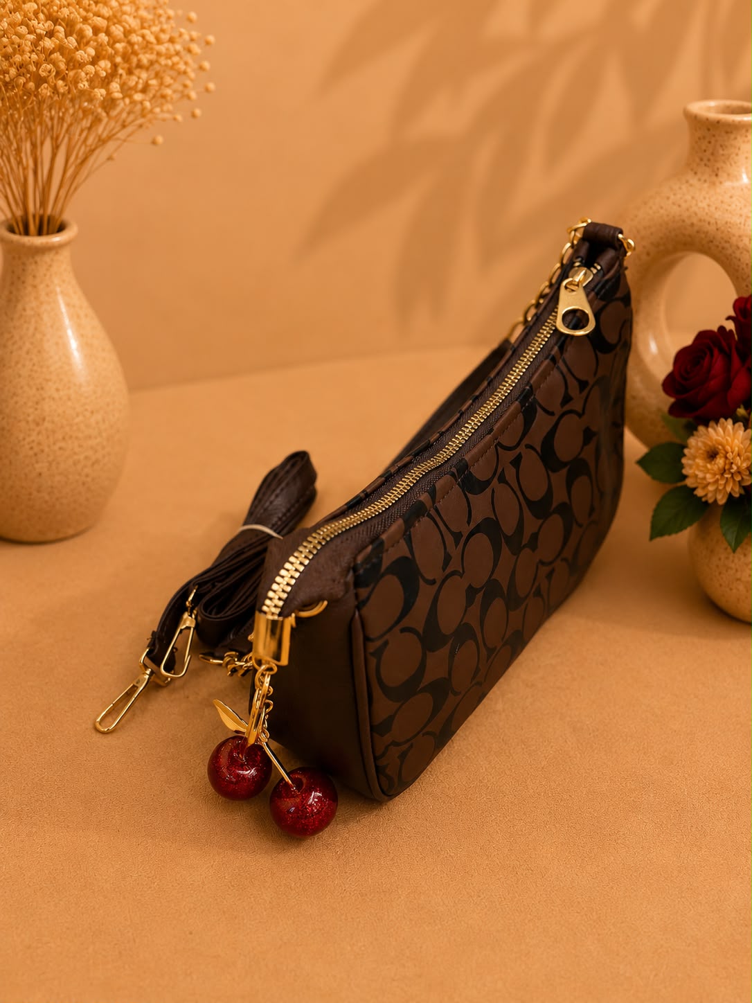 Coach Inspired Shoulder Bag(With Free Cherry Charm)
