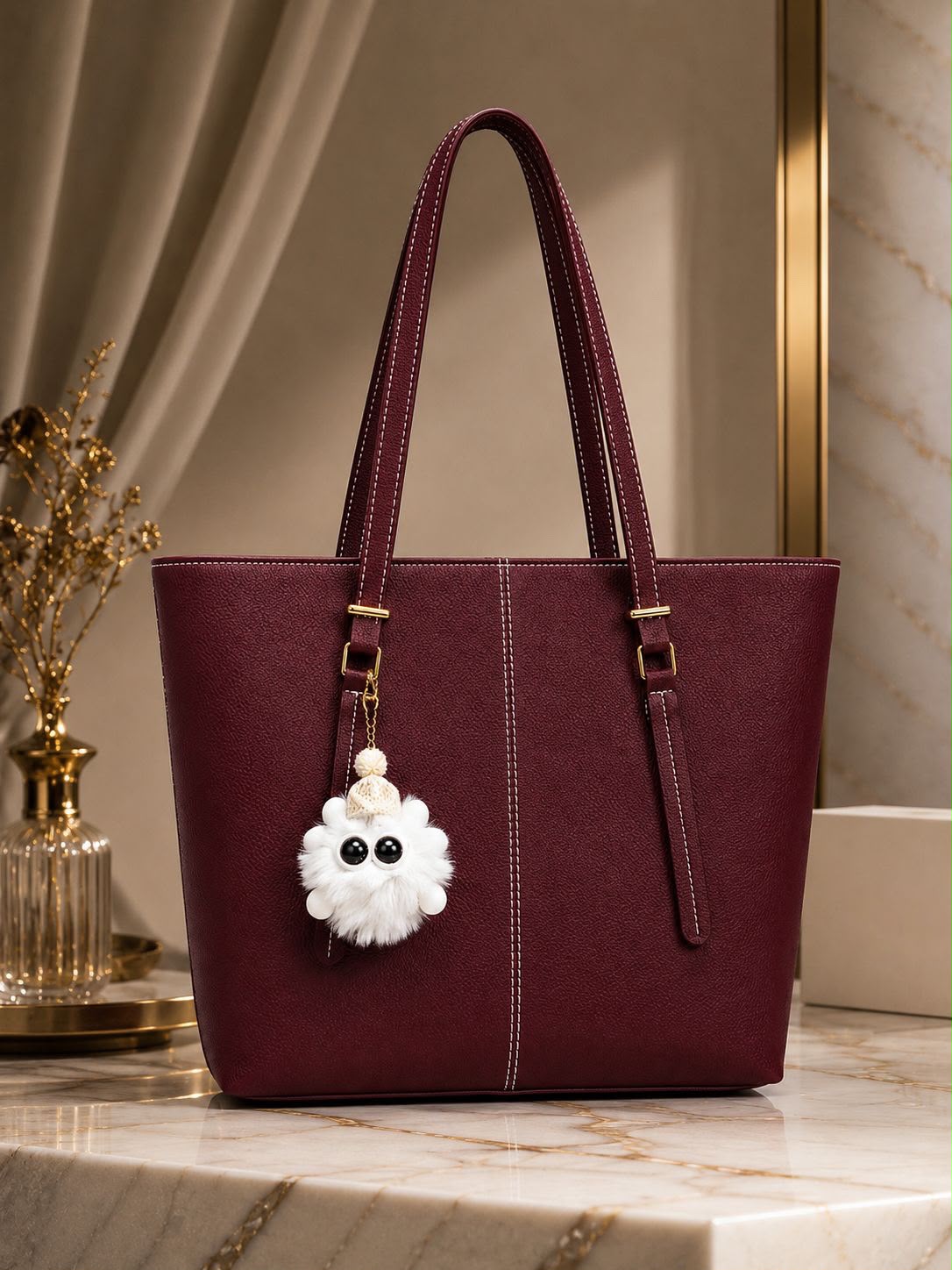 High Quality Tote Bag With Free Fur Keychain
