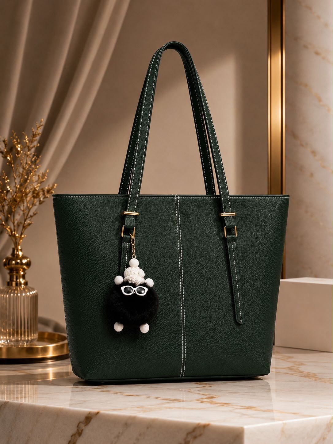 High Quality Tote Bag With Free Fur Keychain